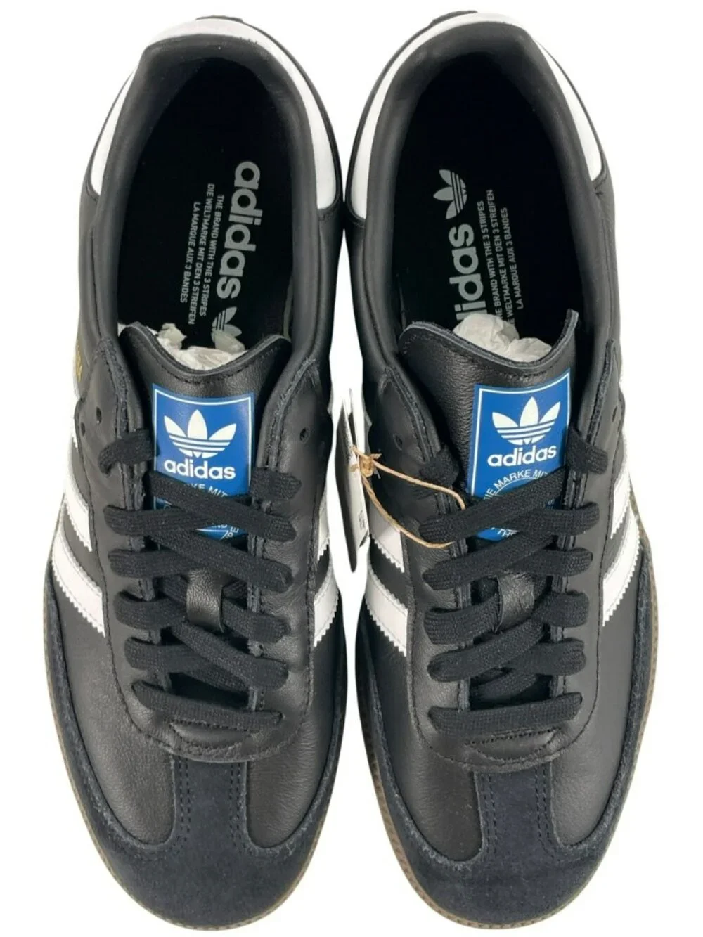 Adidas Samba OG Shoes Athletic Sports Black White Gum Rubber Sole Men's Sz 8 NEW